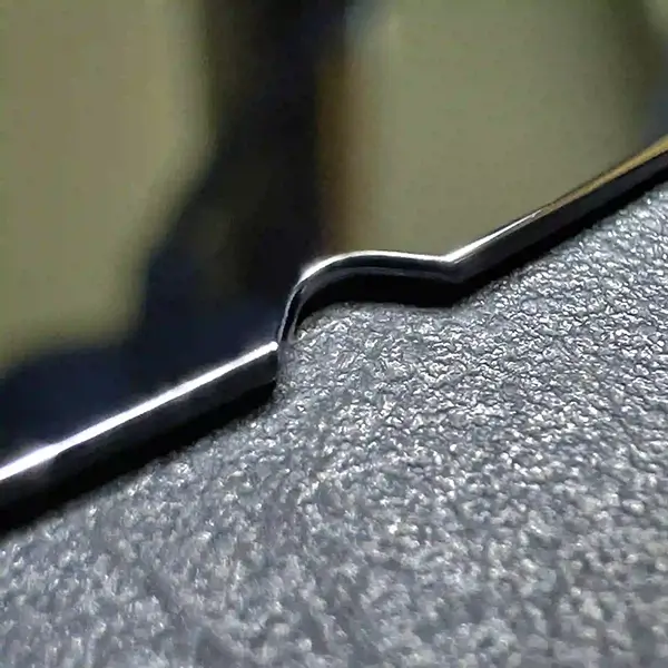 Close-up of silicon wafer edge